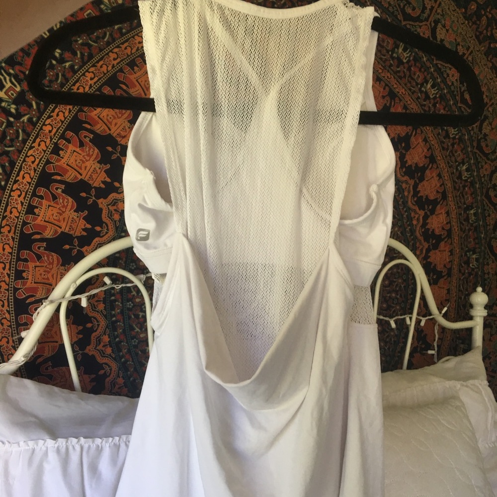 White Mesh Workout Tank